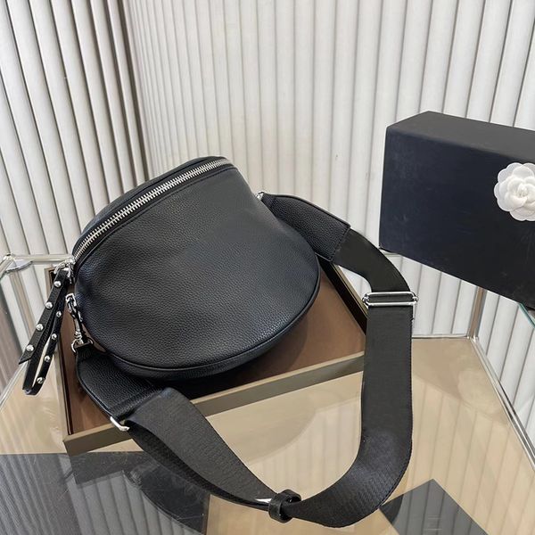 

new detachable cross-shoulder messenger bag waist bag canvas bag multi-pocket black lettered waist bag