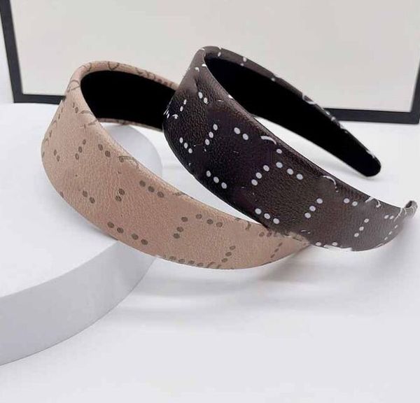 

fashion letters printing hair band bowknot headband for women korean vintage retro wide edge cloth hair hoop outdoor sports turban headwrap, Black;brown