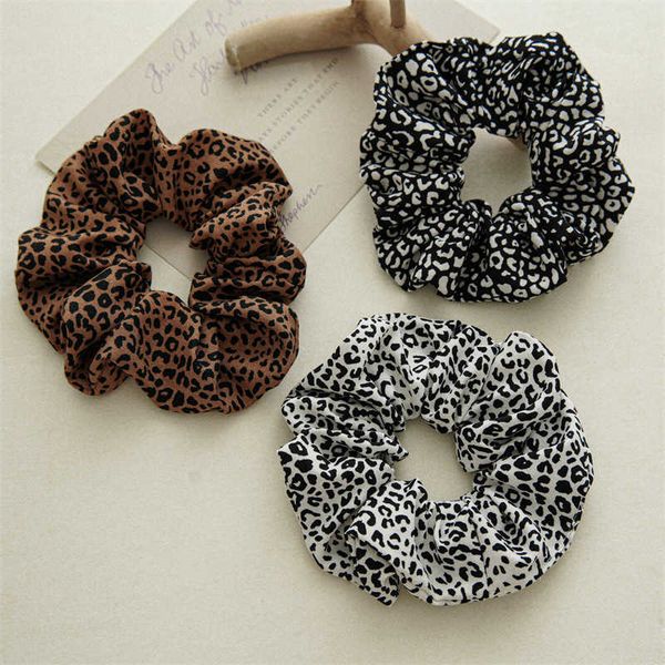 

hair clips barrettes retro hair scrunchies excellent elastic fabric hair tie leopard floral pattern casual ponytail holder hair band j230221, Golden;silver