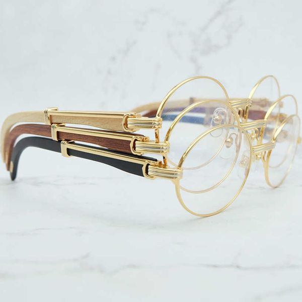 

round eyeglasses fashion oval wood clear eye glasses transparent optical luxury designer frames protect womens mens goggle senior eyewear ey, White;black