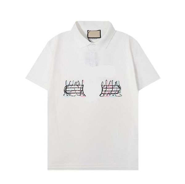 

men's t-shirts designer polos summer mens women polo shirt with letters hip hop t-shirt men clothing m-3xl 3 style, White;black