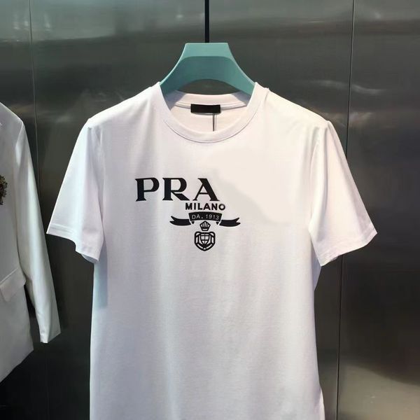 

summer mens designer tees shirts cotton wool casual mans womens loose tees 3 colour with letters print short sleeves luxury men t shirt over, White;black