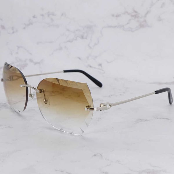 

rimless sun glasses brand designer diamond cut edge sunglasses fashion shades eyewear mens new fashion factory sun glasses 70%off 6q5a, White;black