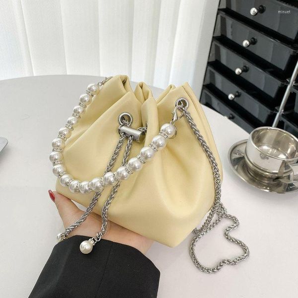 

shoulder bags women's bag one-shoulder treng fashion bead chains crossbody small bucket tote luxury designer mini