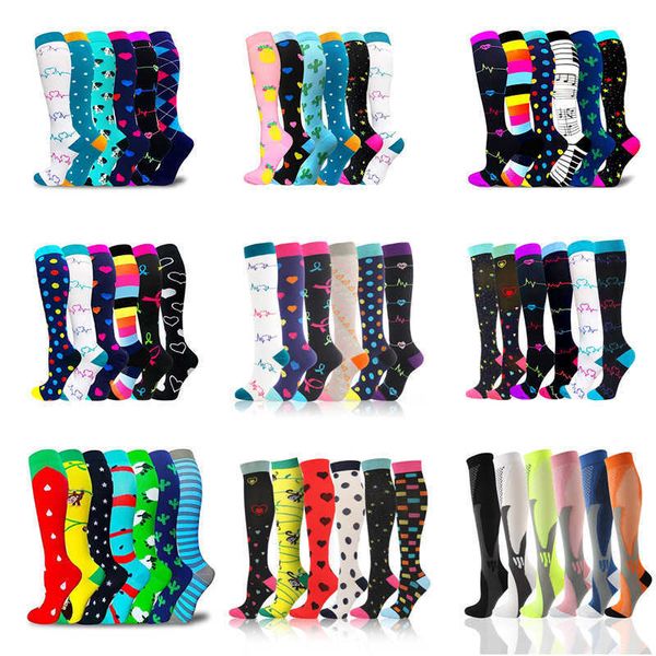 

5pc socks hosiery compression stockings dropshipping multi pairs varicose veins atheletics soccer tube socks for men women nurses diabetic e, Black;white