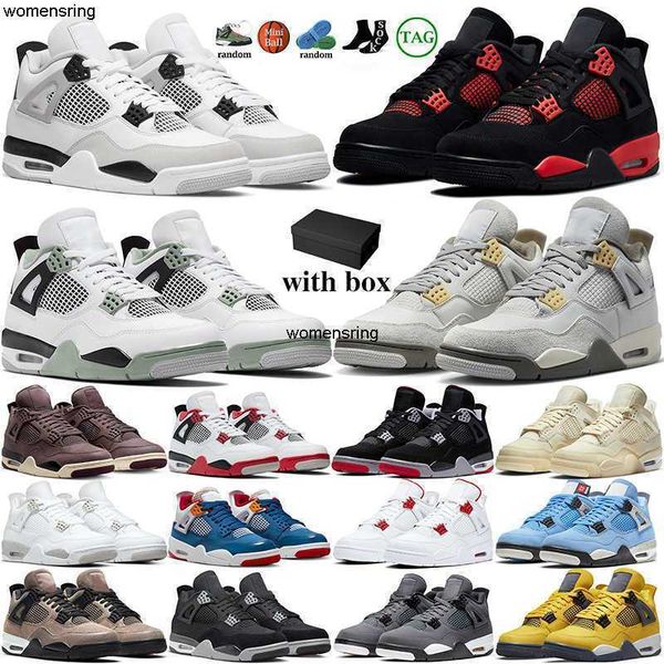 

4s basketball shoes jumpmans 4 seafoam men women military black cat canvas taupe haze blue thunder oreos messy room