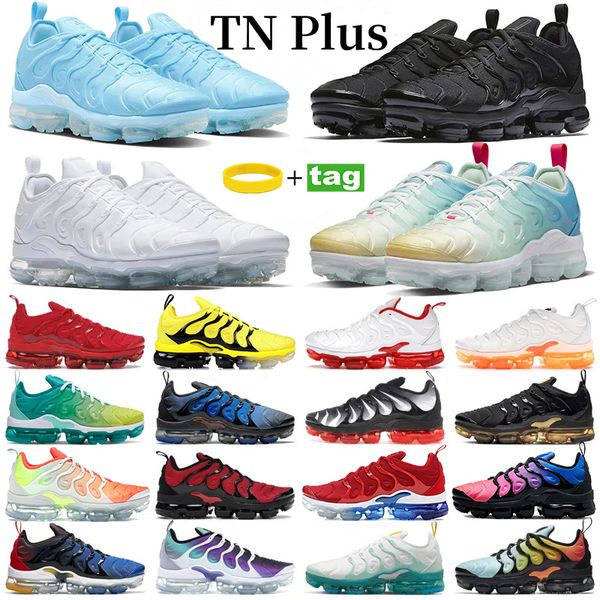 

tn plus running shoes men women triple black white red university blue metallic gold knicks since 1972 lace up sport shoe mens trainers outd