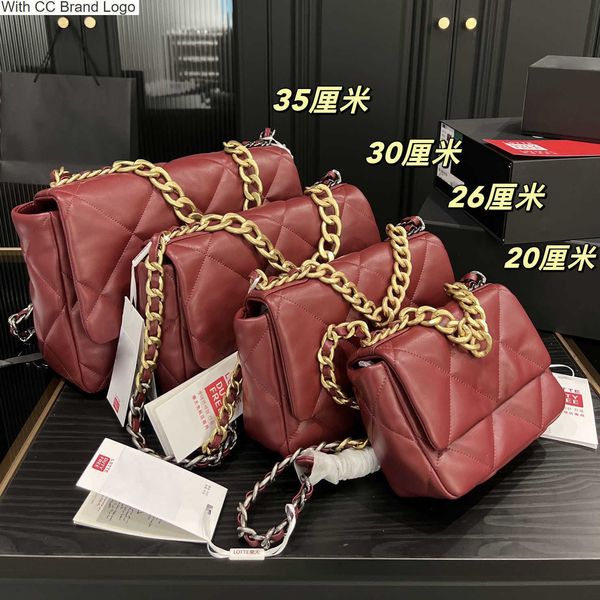 

cc shoulder bags classic lambskin handbags 19 flap bags matelasse quilted gold silver hardware chain hand genuine leather french street larg
