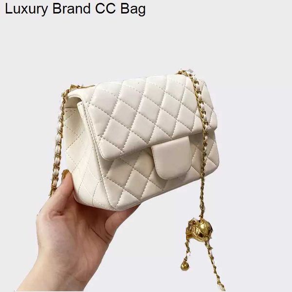 

cc shoulder bags ladies classic mini flap crush ball bags square candy colors quilted matelasse chains adjustable shoulder strap gold metal