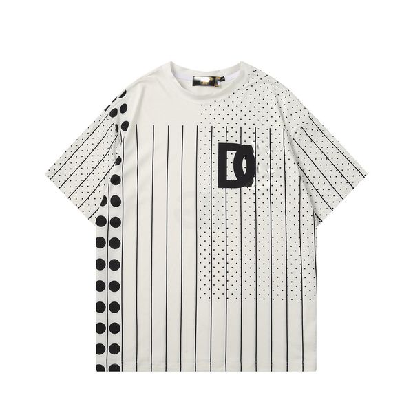 

men's designer t shirt mens womens luxury v neck tee summer breathable 230g double cotton t shirts printing band tee poly twill fabric, White;black