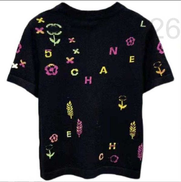 

designerspring summer brand same style sweater black short sleeve crew neck pullover womens beike 6cvh, White