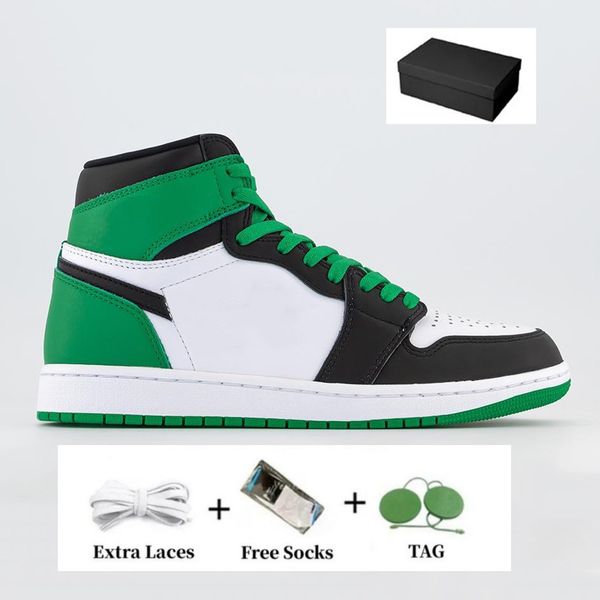 

with box jumpman 1 high cut basketball shoes fashion trainers sneakers lucky green sports come shoes