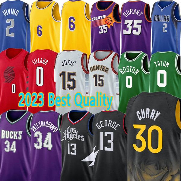 

durant basketball jerseys morant stephen curry kyrie irving butler lillard tatum devin booker kevin luka doncic giannis antetokounmpo donova, Black;red