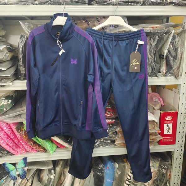 

men's tracksuits awge zip jacket pants set real po needles tracksuit 230222, Gray