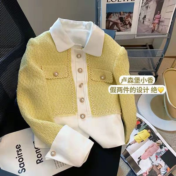 

womens jackets fall winter small fragrance tweed jacket coat women fashion patchwork woolen short coats vintage elegant outwear 230223, Black;brown