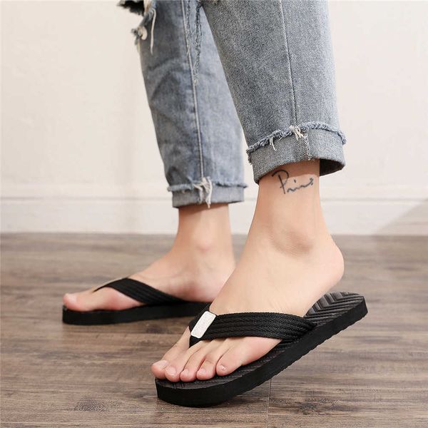 

slippers dome cameras summer men slippers beach flip flops shoes 2022 outdoor male slippers fashion flat shoes non-slip indoor slides chancl, Black
