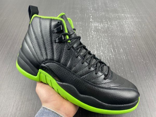 

12 basketball shoes 12s outfit mens sneakers black neon green sports outdoor trainers 40-47.5, Red;white