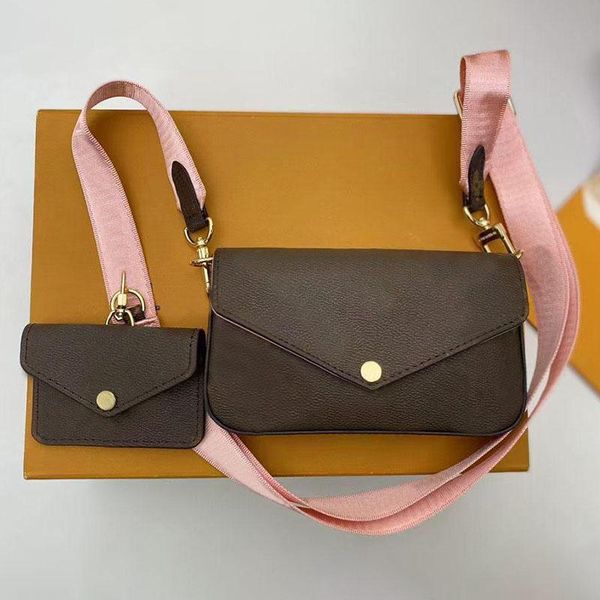 

7a luxury designer women 3in1 shoulder bags genuine leather chain crossbody wallet handbags purses card holder handbag shoulder tote bags mi