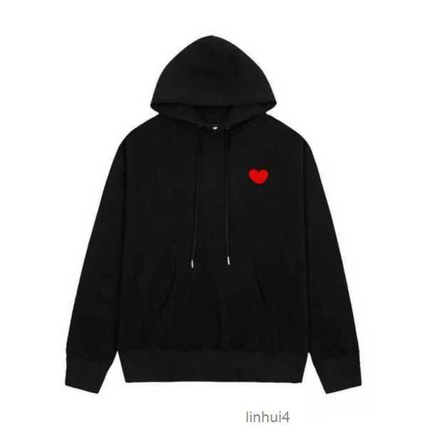 

men's hoodies sweatshirts 21s designer play commes jumpers des garcons letter embroidery long sleeve pullover women red heart loose s04, Black
