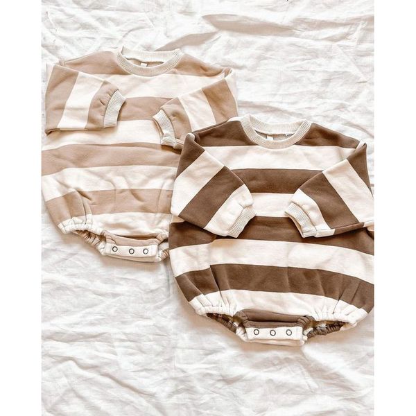

jumpsuits autumn casual born baby rompers for toddler kids boys girls cotton striped loose long sleeve sweatshirts rompers jumpsuits 230223, Blue
