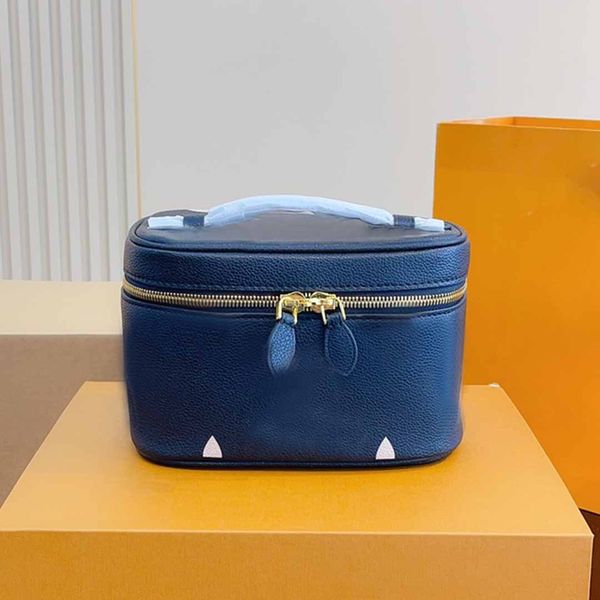 

designer box bag old flower cover travel cosmetic case large capacity double zipper clutch purse