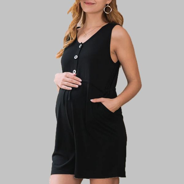 

sleep lounge pregnancy rompers clothes plus size maternity pants trousers strap shorts for pregnant women overalls jumpsuits 230320, White