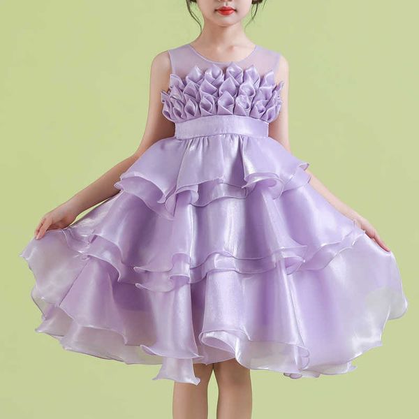 

girl's dresses eachin new arrival girls fashion mesh cake dresses elegant floral dress for kids sleeveless solid color children's, Red;yellow
