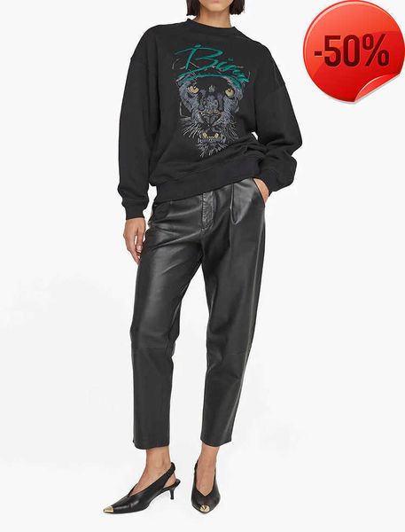 

anine bing women designer sweatshirt print letter embroidery sweater brushed cotton round neck fashion pullover hoodie63253, Black