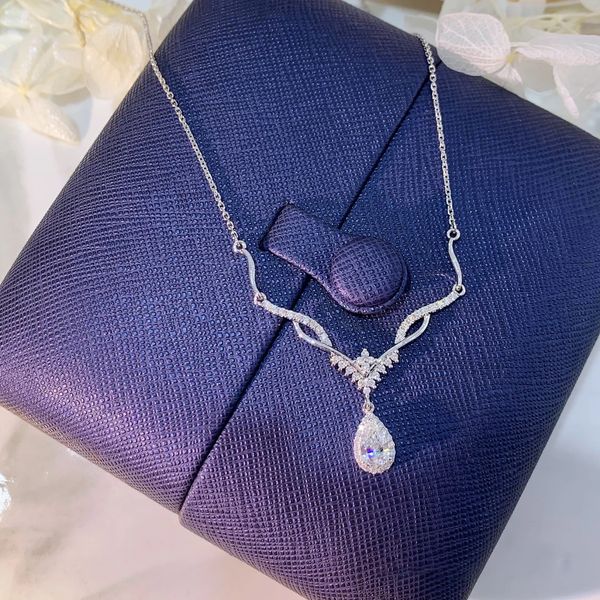 

pendant necklaces fashion angle wings chocker silver color engagement wedding pendants for women bridal zircon jewelry gift 230223