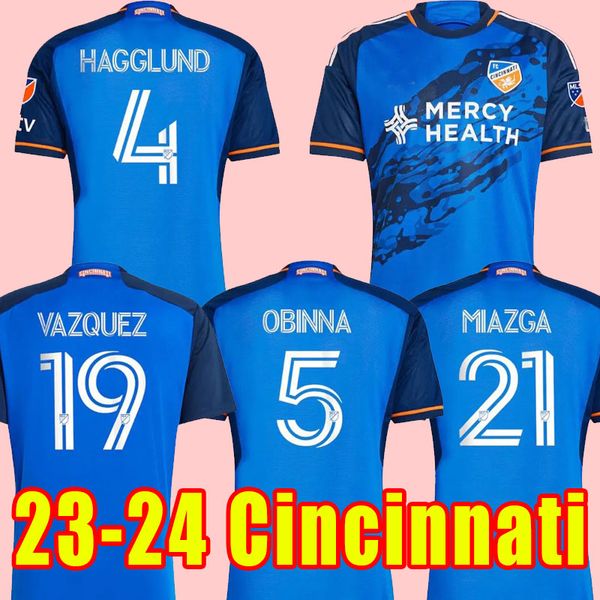 

mls 2023 fc cincinnati soccer jerseys 23 24 hagglund obinna vazquez home away miazga football shirt thailand quality men size s-xxl fans pla, Black;yellow
