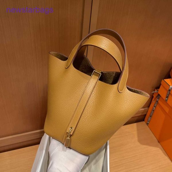 

7a quality designer herme picotin lock bags for sale full manual wax thread sewing original tc leather vegetable basket 18cm sesam