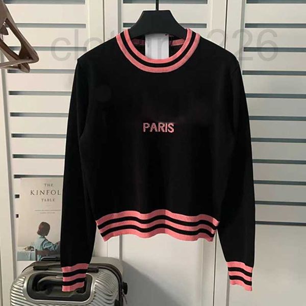 

designer womens shirts printed round neck paris sweater women blouses casual spring long sleeve clothing dj7e, White