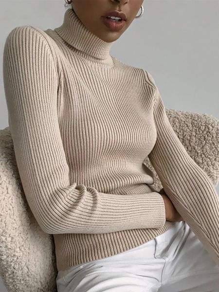 

women's sweaters abrini women basic turtleneck sweater knitting pullovers solid slim jumpers cashmere casual warm sweaters women 230223, White;black