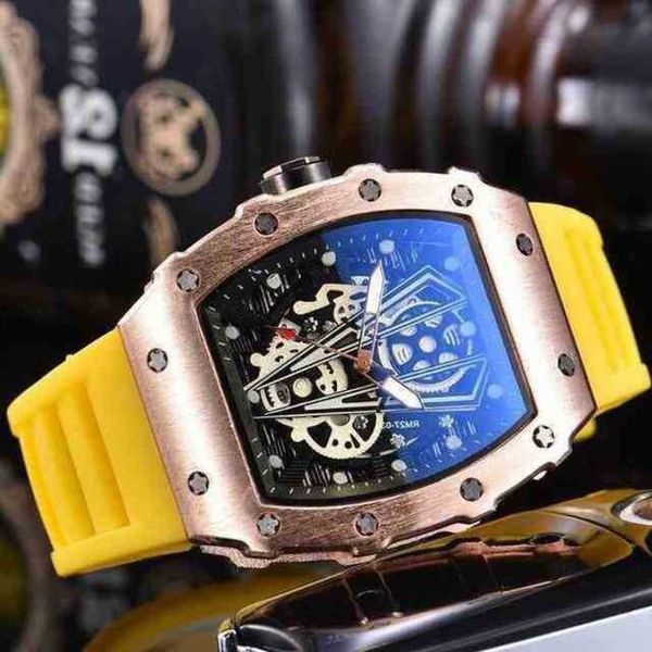 

men luxury mens mechanics watch richa 2022 arrival for es sport reloj hombre casual relogio masculino wrist military army leather pvmi, Black;brown