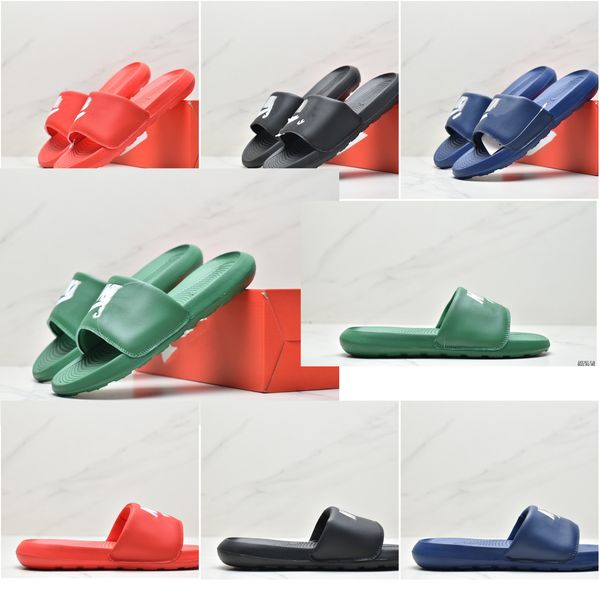 

multi size mens victori one slide slippers slip on flat mule 2023 beach pool mens slides shower shoes logo flip flops casual outdoor sports, Black