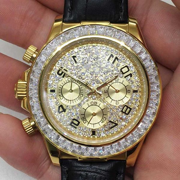 

fashion iced out watchesmens wrist luxury round cut lab gr ddgu nzih, Slivery;golden