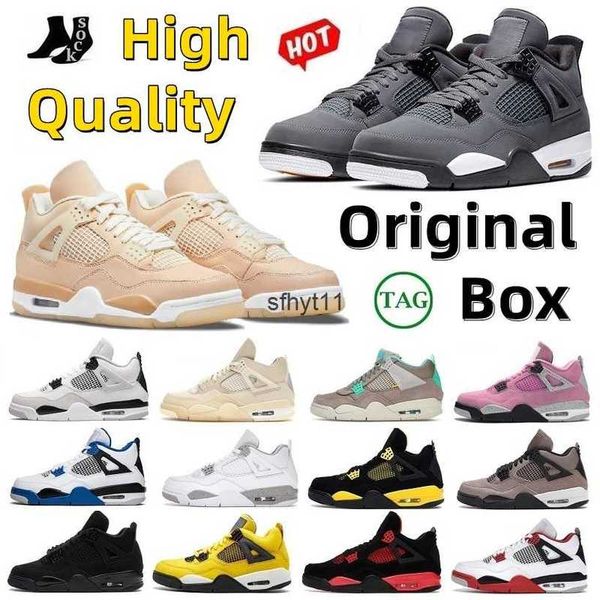 

4 with 4s jumpman basketball shoes for men sneakers women cool grey university blue bred black cat shimmer sail red thunder pure