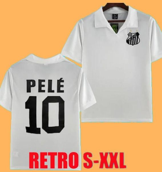 

santos 1956 1970 pele 10 home retro soccer jersey white men classic football shirts s-xxl, Black;yellow
