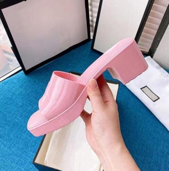 

fashion woman slipper designer lady sandals summer fashion jelly slide high heel slippers luxury casual shoes womens sandals sliders designe, Black