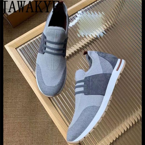 

dress shoes jawakye men's knitted sneakers vulcanized male fashion comfort elastic flat loafers casual party business for men 230223, Black