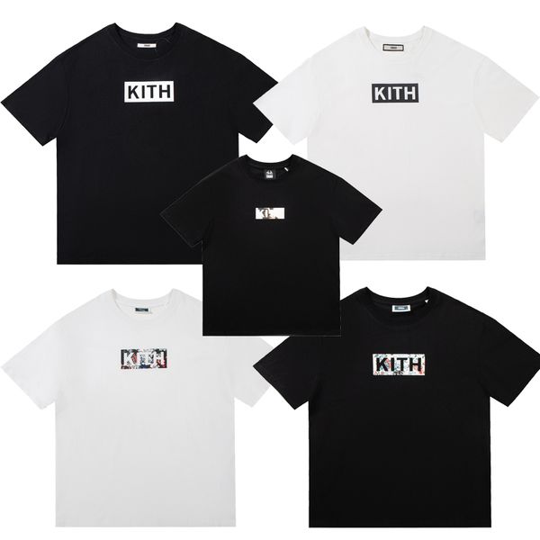 

kith box logo tee 2022ss men women summer dye kith t shirt box fit short sleeve, White;black