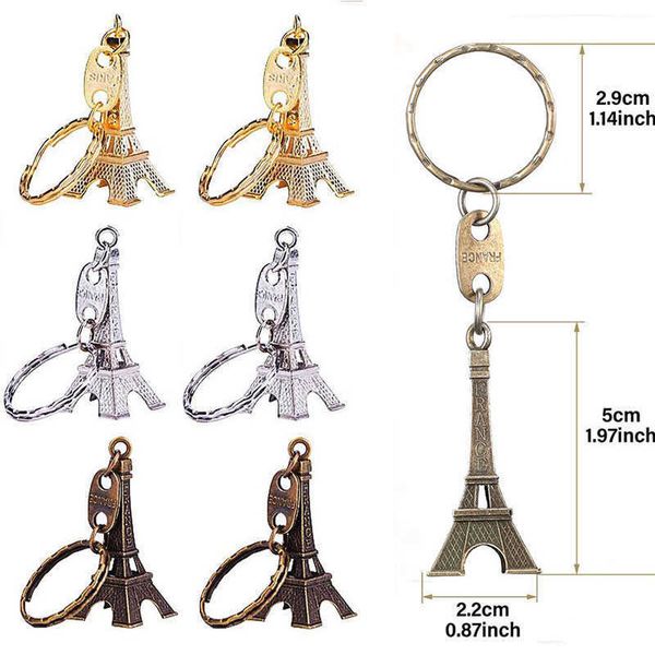 

key rings 120pcs eiffel tower keyring retro adornment french souvenirs keychains j230222, Slivery;golden