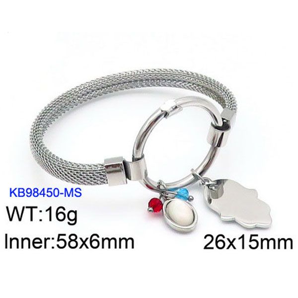 

few stainless hamsa hand loves charms bears bracelet women bangles pulsera de oso silver and rose gold, Golden;silver