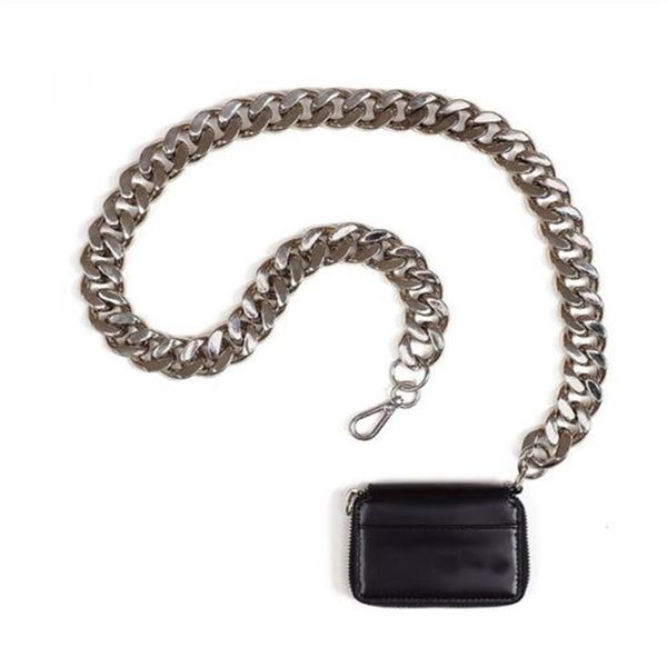 

black wallet women thick chain strap shoulder bags mini lipstick pocket fashion crossbody messenger bags women handbag and purse212534