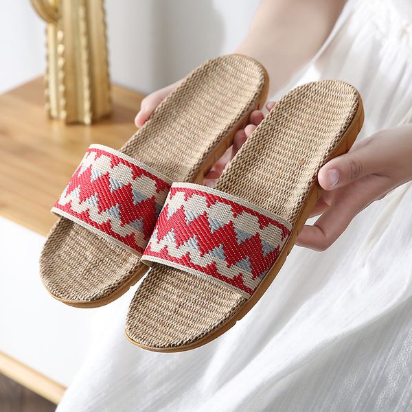 

dress shoes summer slippers cotton and linen woven wood floor shoes home network red u 10brown 230223, Black