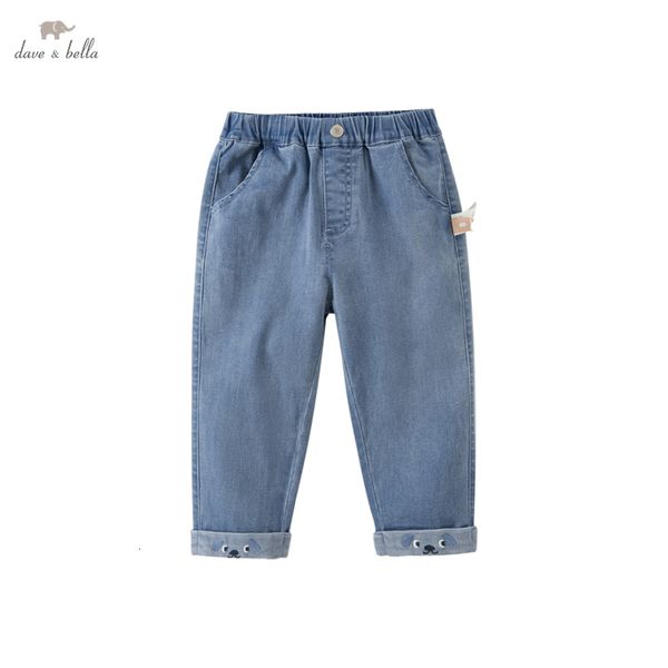 

jeans dave bella baby girl pants soft denim high waist baby girl leggings solid color infant clothing boys jeans pants db1230314 230223, Blue