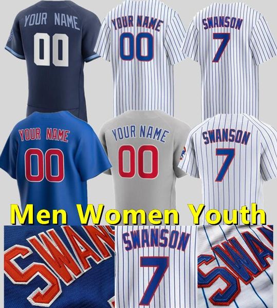

2023 dansby swanson jersey cody bellinger seiya suzuki andrelton simmons nick madrigal marcus stroman willson ian happ jason men women youth, Blue;black