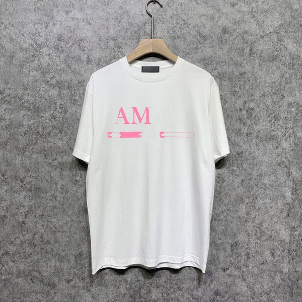 

2023 summer mens t-shirts designer luxury men's tees summer simplicity pure white 7 color pink letter short sleeves cotton clothing, White;black