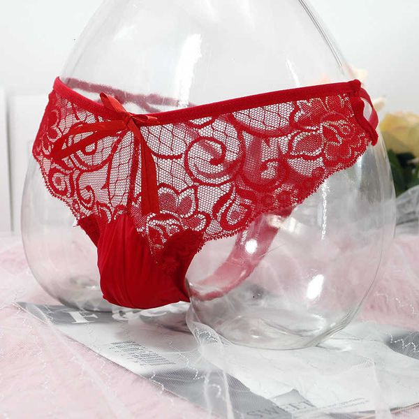 

underwear thong men's lace side bag with egg low waist transparent underwear jj set ultra-thin, Black;brown