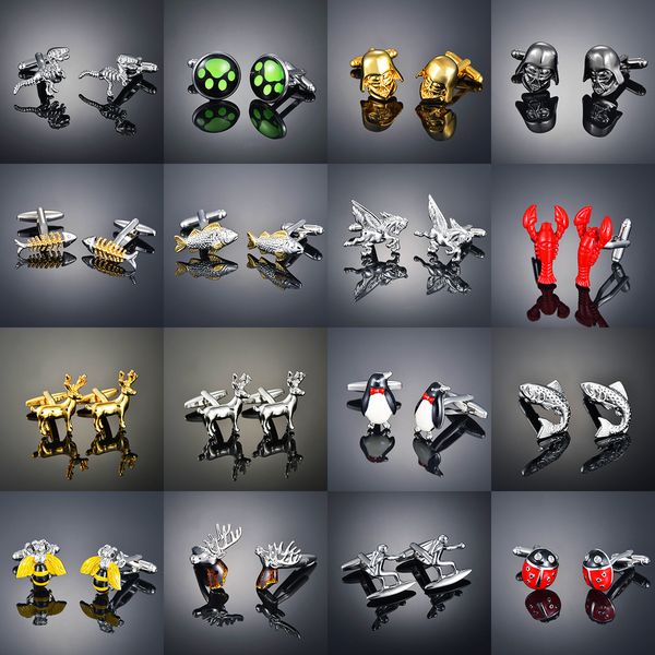 

cuff links light luxury link men s shirt nail french animal button custom formal dress wedding bridegroom suit sleeve jewelry gift 230223, Silver